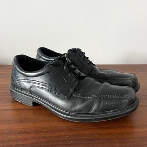ECCO Leather Lace Up Oxford Dress Shoes Black Comfort Walking Size 44